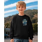 cheap Boy's 3D Funny Humor-Unisex Boys' 3D Graphic Funny Slang 67 Sweatshirt Pullover Long Sleeve 3D Print Spring Fall Active Fashion Streetwear Kids 4-12 Years Crew Neck Casual Daily Outdoor Regular Fit