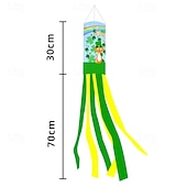 olcso Kerti zászlók, Banner-Szent Patrik-napi szélzsák zászló, ír dizájn, Szent Patrik-napi fesztivál dekoráció, színes kültéri szélzsák ünnepi ünneplésre, lóhere &amp;lóhere design.