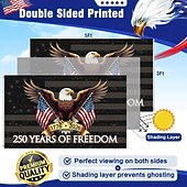 billiga 250:e årsjubileum-USA:s 250-årsjubileum, amerikansk flagga, dubbelsidig av frihet 1776-2026, patriotisk flagga för 4 juli självständighetsdagen, nationellt firande av femhundraårsjubileum