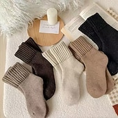 זול גרביים לבית-גרביים עבות עם בטנת פליז, גרבי חורף, קז'ואל וחמים לנשים, סופגות זיעה, נעימות ללבישה יומיומית, נעליים למזג אוויר קר