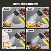 cheap Kitchen Utensils &amp; Gadgets-Oil Sprayer Kitchen Gadget for Cooking High Borosilicate Glass Oil Sprayer Mister 250ml Olive Oil Spray Bottle for AirFryer Salad BBQ Kitchen Baking Roasting Dark Gray