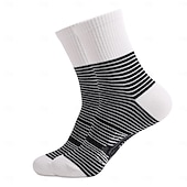 cheap Home Socks-Men's Socks Black and White Stripes Animal Cat Print Plus Size Unisex Mid-Calf Socks Comfortable Casual Wear for Men and Women