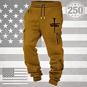 economico Carico-Per uomo Pantaloni da Tuta Cargo Pantaloni da tuta Joggers Pantaloni Coulisse Tasca Elastico in vita Croce Comodità Traspirante Quotidiano All'aperto 250° anniversario dell'America Vacanza Moda Nero