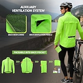 cheap Men's Jackets &amp; Gilets-WOSAWE Men's Windbreaker Cycling Jersey Cycling Jacket High Visibility Waterproof Windproof Cycling Bike Jacket Windbreaker Mountain Bike MTB Road Bike Cycling City Bike Cycling Navy Green Black Bike