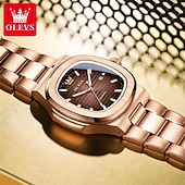 Недорогие Кварцевые часы-Новые бизнес-часы Olevs украшены светящимися элементами и календарем квадратный наутилус водонепроницаемые спортивные модные и повседневные кварцевые наручные часы