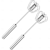 お買い得  たまご調理用品-ステンレススチール製の卵泡立て器、手動回転式泡立て器、多目的ミルク泡立て器、手動ミキサー、攪拌機、混ぜる、泡立てる、叩く &amp;かき混ぜる（33cm/13インチ）