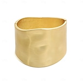 cheap Accessories &amp; Consumables-Samba Accessories Chunky Gold Silver Wide Cuff Bracelets for Women - Polished Metal Statement Banglesl Performance Costume