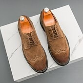 Χαμηλού Κόστους Μπρογκ παπούτσια-Ανδρικά καφέ σουέτ μπρογκ παπούτσια, άνετα και μοντέρνα, ευέλικτα υποδήματα για casual και ημιεπίσημες εκδηλώσεις