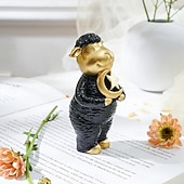 cheap Ramadan &amp; Eid-Ramadan Sheep Figurine, Black &amp; White Resin Sheep Holding Moon &amp; Star, Hand-Painted Decorative Ornament for Eid al-Fitr, Eid al-Adha, Ramadan Home Décor, Gift for Family &amp; Celebration