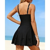 billiga One Pieces Rash Guards-Dam Badklänningar One Pieces Solid färg Elastisk Ärmlös Badkläder Surfing Snorkelfenor Simmning Sommar