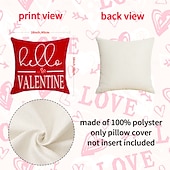 cheap Textured Throw Pillows-Valentine's Day Set Pillow Linen Plaid Print Heart Design Waist Cushion Decorative Throw Pillow Sofa Cover for Living Room Home Decor Bedside Cushion