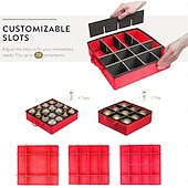 billiga Julförvaring-allt-i-ett förvaringslåda för julgranskulor &amp;dekorationsbehållare - lättåtkomliga, avtagbara brickor, rymmer 73 ornament - justerbart utdrag för figurer och fickor för dekoration - svart