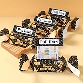 levne Dárkové předměty-Balení 4 černo-zlatých vytahovacích dárkových krabiček k narozeninám, dárkové balení s překvapením v podobě hotovosti, ideální pro bytové dekorace, oslavy narozenin dospělých, výročí a dárky k