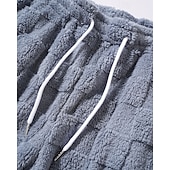 cheap Casual Shorts-Men's Shorts Casual Shorts Pocket Elastic Waist Fleece Plain Warm Breathable Knee Length Outdoor Vacation Daily Wear Vacation Fashion Black Gray Micro-elastic