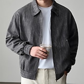 abordables Vestes Décontractées-Homme Veste Légère Veste Décontractée Quotidien Extérieur Avec Poches Printemps Automne Uni Streetwear Élégant Col Rabattu Régulier Violet Vert Gris foncé Veste