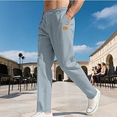 preiswerte Freizeithosen-Herren Hose Freizeithose Baggy-Hosen Kordelzug Tasche Elastischer Bund Einfach Komfort Weich Lässig Täglich Outdoor Urlaub Mode Schwarz Armeegrün