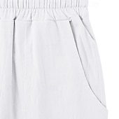 cheap Holiday-Men's Linen Pants Trousers Summer Pants Baggy Pants Beach Pants Drawstring Elastic Waist Solid Color Comfort Breathable Daily Outdoor Beach Vacation Fashion Light Khaki Black Inelastic