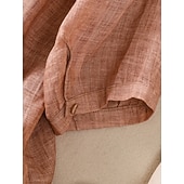 Χαμηλού Κόστους Βασικά Ψεύτικα Πουκάμισα-Γυναικεία Μπλούζα Λινό από ψεύτικο βαμβάκι Κεντητό Κουμπιά Φλοράλ Στυλάτο Καθημερινό 3/4 Μήκος Μανικιού Μανδαρίνο Κολλάρο Κανονικά μπλουζάκια Καθημερινά Ανθισμένο Ροζ Βυσσινί Πορτοκαλί Χακί