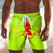 economico Animali &amp; Uccelli-Per uomo Pollo di plastica Anatra Gergo divertente Costumi da bagno Pantaloncini da mare Pantaloncini da Surf Misura del girovita medio Divertente Casuale Vacanza al Mare Tasche Laterali fodera in