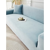 abordables Housse de canapé-Housse de canapé rayée en velours côtelé (1 pièce), élégante et luxueuse, antidérapante, anti-poussière et anti-griffures de chat, idéale en toute saison pour la chambre, le salon, le bureau ou la