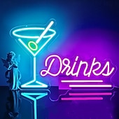 olcso Dekoratív fények-koktélok neonreklám faldekorációhoz bárhoz LED tábla szabályozható usb-s beltéri hálószobába nappaliba étterembe otthoni bár parti pub éjszakai klub férfi barlang bisztró fali dekorációs lámpák