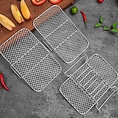 baratos Grills &amp; Outdoor Cooking-Grelha desidratadora multicamadas em aço inoxidável, acessórios para fritadeira a ar de 3 níveis, grelha removível para secagem e cozimento a vapor, ideal para assar e cozinhar em fritadeira a ar e