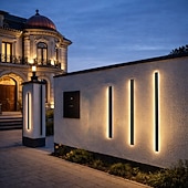 preiswerte Indoor-Wandleuchten-Ultradünne Up- und Down-LED-Wandleuchten, Einzelinstallation von zwei schwarzen LED-Wandleuchten, moderne Wandleuchte, Innenwandleuchte, Wanddekoration, AC110 V, AC220