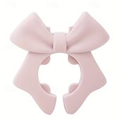 levne Kuchyňská úložiště-2 ks silikonových podpěr na poklici ve tvaru mašle, roztomilý růžový design mašle, bezpečné uchycení lžiček &amp;metly, držák na kuchyňské náčiní, držák na kuchyňské náčiní, prostorově úsporný kuchyňský