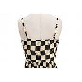 economico Vestiti-Anni 1950 Retrò Vintage Rockabilly Midi Vestito Abito Swing Vestito Svasato Canotta A quadri Aderente &amp; Svasato Costume Per donna Carnevale San Valentino Casuale Ritorno a casa Festa a tema retrò
