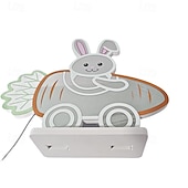 abordables Luces decorativas-Conejito 3D con luz LED de Pascua, luz nocturna de conejito de Pascua, carrito de zanahoria creativo, luz infinita de huevo, acrílico