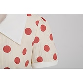 preiswerte Kleider-1950er Retro Vintage Rockabilly Midlänge Swing-Kleid Ausgestelltes Kleid Kurze Ärmel Tupfen Tailliert und ausgestellt Kostüm Damen Karneval Valentinstag Lässig Heimkehr Retro-Mottoparty Erwachsene