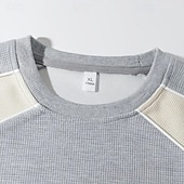 Χαμηλού Κόστους Βασικά φούτερ-Ανδρικά Πουλόβερ Φούτερ πουλόβερ με κουκούλα και πουλόβερ Βαθυγάλαζο Γκρίζο Μπλε Απαλό Στρογγυλή Ψηλή Λαιμόκοψη Όρθιος γιακάς Σκέτο Κουρελού Μπλοκ χρωμάτων Causal Καθημερινά Αθλήματα &amp; Ύπαιθρος