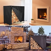 economico Coperture per Mobili da Giardino-Copertura per legna da ardere in tessuto Oxford resistente, impermeabile, per braciere o camino, protezione per legna da ardere spessa in stile country per lo stoccaggio all'aperto