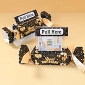 levne Dárkové předměty-Balení 4 černo-zlatých vytahovacích dárkových krabiček k narozeninám, dárkové balení s překvapením v podobě hotovosti, ideální pro bytové dekorace, oslavy narozenin dospělých, výročí a dárky k