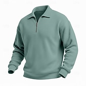 abordables Sweat-shirts basiques-Homme Sweat-shirt Sweat-shirt gaufré Sweat à capuche Sweat-shirt quart de fermeture éclair Rouge vin Col montant Uni Texturé Occasionnel Quotidien Sport &amp; Loisir Streetwear Frais Vêtements de sport