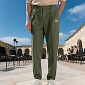 preiswerte Freizeithosen-Herren Hose Freizeithose Baggy-Hosen Kordelzug Tasche Elastischer Bund Einfach Komfort Weich Lässig Täglich Outdoor Urlaub Mode Schwarz Armeegrün