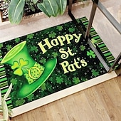 billige Dørmatter-Dørmatte til St. Patricks dag, irsk firkløverdesign, gulvmatte til inngangsparti, festlig grønt kløverdørteppe til St. Patricks dag-feiring.