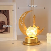 levne Ramadán dekorace světla-Ramadán Eid kovová dutá koule dekorativní lampa hvězda měsíc hrad vnitřní ložnice atmosféra ornament lampa aaa baterie 18,5 * 14,5 cm