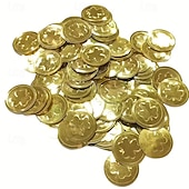  St Patricks Day Table Decorations, 100 Pcs Plastic Good Luck Coins and 1 Oz Shamrock Clover Confetti Table Sprinkles for Irish St Patricks Party Decoration Favors Supplies