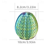 tanie Wielkanoc-3D drukowane pisanki z wężem w środku, urocze jajka z obrotowymi kołami zębatymi i kryształowymi zwierzątkami-wężami w środku, dekoracja domowego biura, biurko dyrektora, kryształowe zabawki w