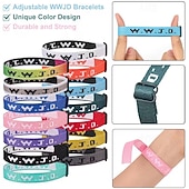 halpa Lahjat-15 kpl wwjd kristillinen rannekorusetti, sopii miehille ja naisille, säädettävät rannekorut irtotavarana, täydellinen lahjaksi - Jeesus tekee rannekorut