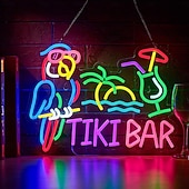 voordelige Decoratieve lichten-bar papegaai kokosboom cocktail led neon lichtreclame dimbaar usb voeding voor wanddecoratie hawaï zwembad tiki bar feest binnen slaapkamer woonkamer eetkamer mancave decoratie cadeau