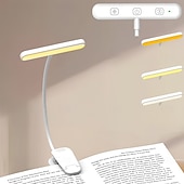 halpa Lukuvalot-LED-ladattava kirjavalo sängyssä lukemiseen muistitoiminnolla silmiä hellivä yövalo 3 väriä 5 kirkkautta joustava hanhenkaula kevyt klipsikirjan lukuvalo säädettävä kirkkaus