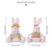 economico Pasqua-Confezione da 2 statuine di coniglietti luminosi creativi pasquali, decorazioni di coniglietti illuminati a forma di cartone animato per vetrine, decorazioni per l'atmosfera pasquale e regali per le