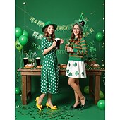  Gröna damklackade slingback-klackar i konstläder med rosett – snygga och bekväma stilettklackar för St. Patrick's Day-firanden, fester och högtider