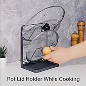 olcso Konyhai tárolás-konyhai edényfedő tárolóállvány, edényfedő vágódeszka tartó kivehető csepptálcával, helytakarékos konyhai edényfedő szervező állvány pultra