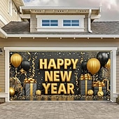 זול באנרים של гараז' ודלת-ראש השנה גוֹבּלֶן כיסוי דלת מוסך תלייה גדולה שנה טובה 2026 זיקוקין סגנון חמוד 3D מסיבה חוץ חג רקעים לצילום יארד עיצוב הבית