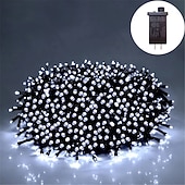 cheap Plug String Lights-50M 100M Outdoor Waterproof Light String Festival Party Decorative Light 8-mode Iron Shell Waterproof Power Supply Garden Garden Garden Lighting Lamp 24V Low Voltage   1 set