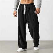 economico Gamba Dritta-Per uomo Pantaloni da tuta Pantaloni Pantaloni in velluto a coste Pantaloni Larghi Pantaloni della tuta a gamba dritta Coulisse Elastico in vita Tinta unica Comodità Lunghezza intera Casuale