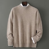 cheap Men's Wool Sweater-Men's Premium Pure Wool Cashmere Crewneck Sweater Classic Knit Pullover Jumper Soft Warm Breathable